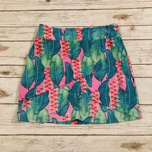TZU TZU Leaf Print Golf Tennis Skort Size M